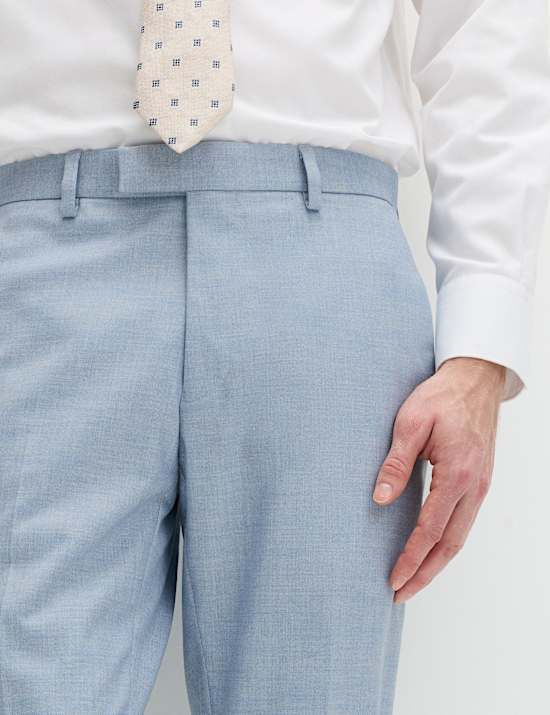Slim Fit Textured Stretch Trousers