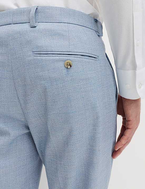 Slim Fit Textured Stretch Trousers