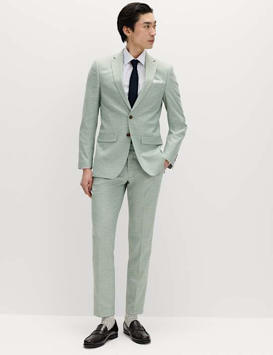 Stretchbroek met slanke pasvorm en structuur