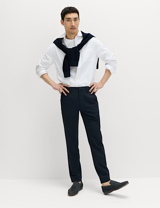 Auf Figur geschnittene Flatfront-Hose mit Stretchanteil