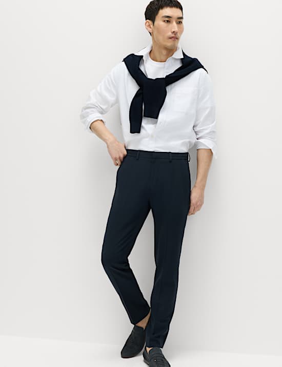 Auf Figur geschnittene Flatfront-Hose mit Stretchanteil