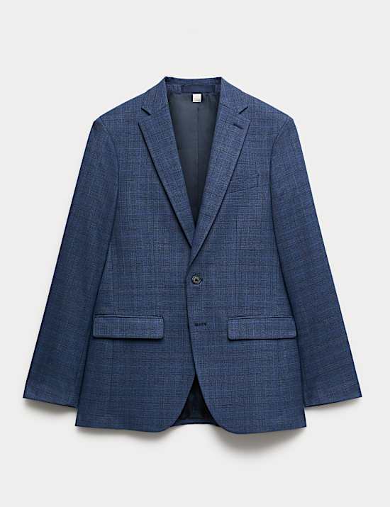 Slim Fit Textured Check Jacket