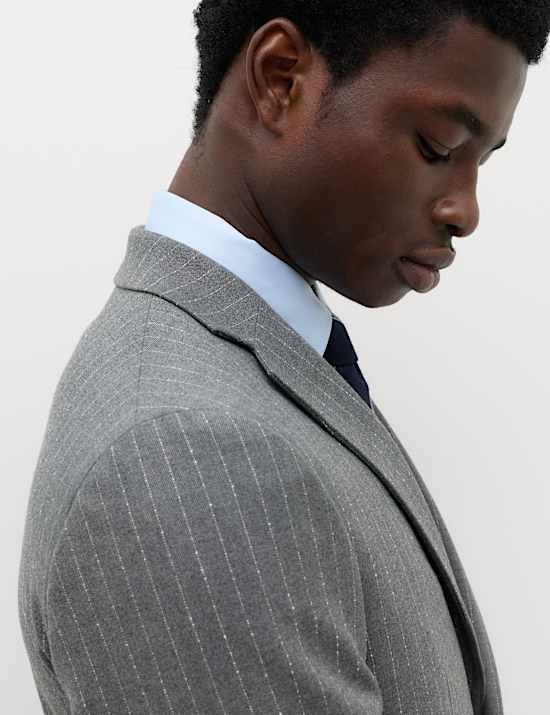 Slim Fit Pin Stripe Stretch Suit Jacket