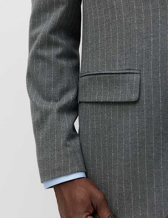 Slim Fit Pin Stripe Stretch Suit Jacket