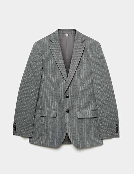 Slim Fit Pin Stripe Stretch Suit Jacket