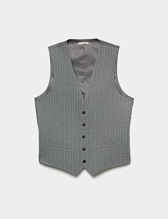 Pin Stripe Stretch Suit Waistcoat