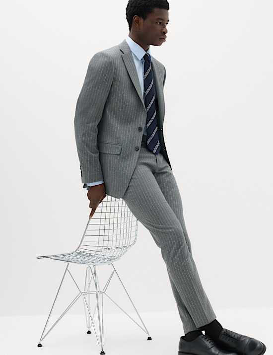 Slim Fit Pin Stripe Suit Trousers