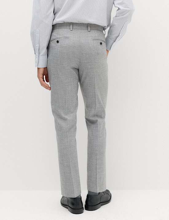 Pantalon de costume coupe standard en tissu extensible textur&eacute;