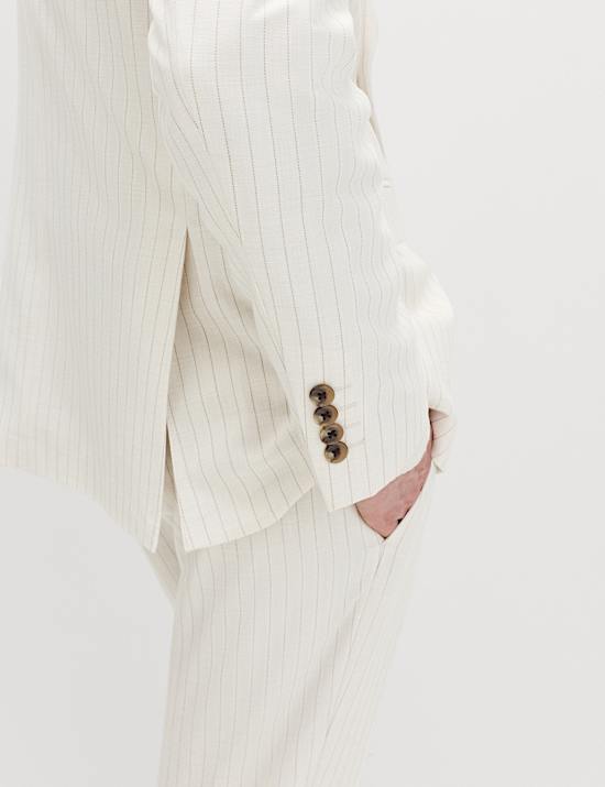 Slim Fit Pinstripe Double Breasted Jacket