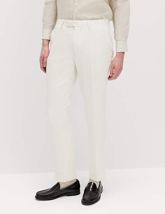 Slim Fit Pinstripe Suit Trousers