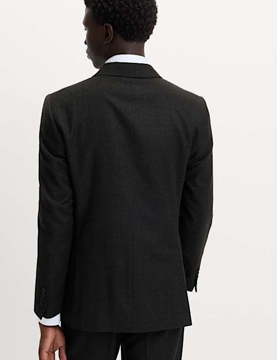 Regular Fit Pure Wool Flannel Suit Jacket