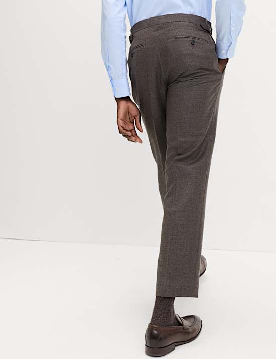 Regular Fit Pure Wool Flannel Suit Trousers