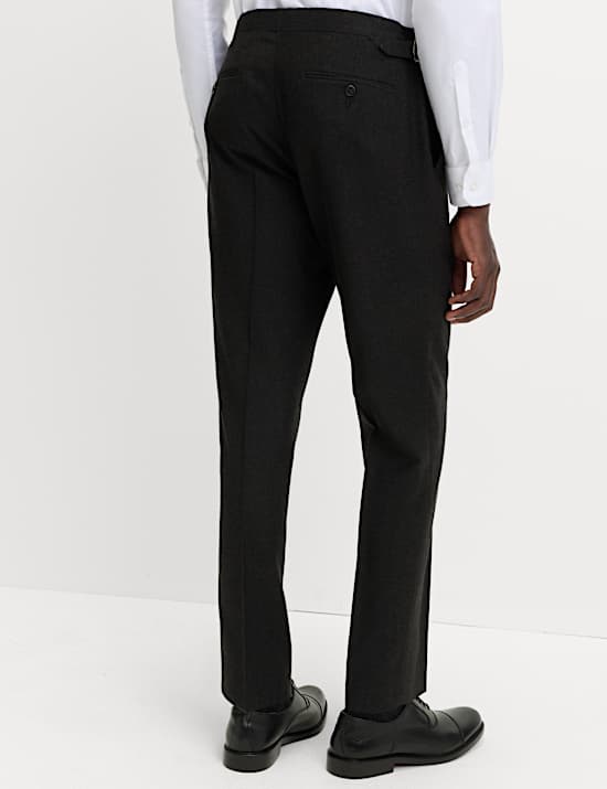 Regular Fit Pure Wool Flannel Suit Trousers