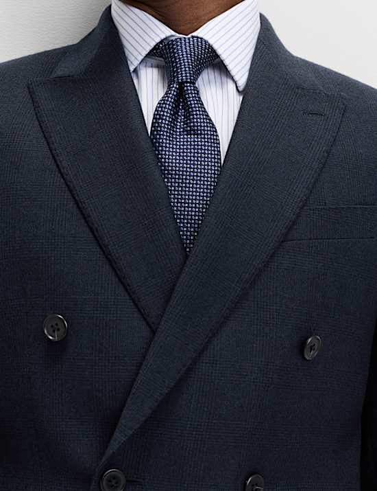 Slim Fit Pure Wool Checked Suit Jacket