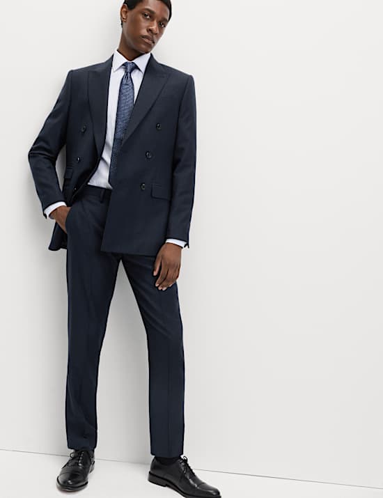 Slim Fit Pure Wool Checked Suit Jacket