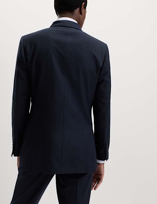 Slim Fit Pure Wool Checked Suit Jacket