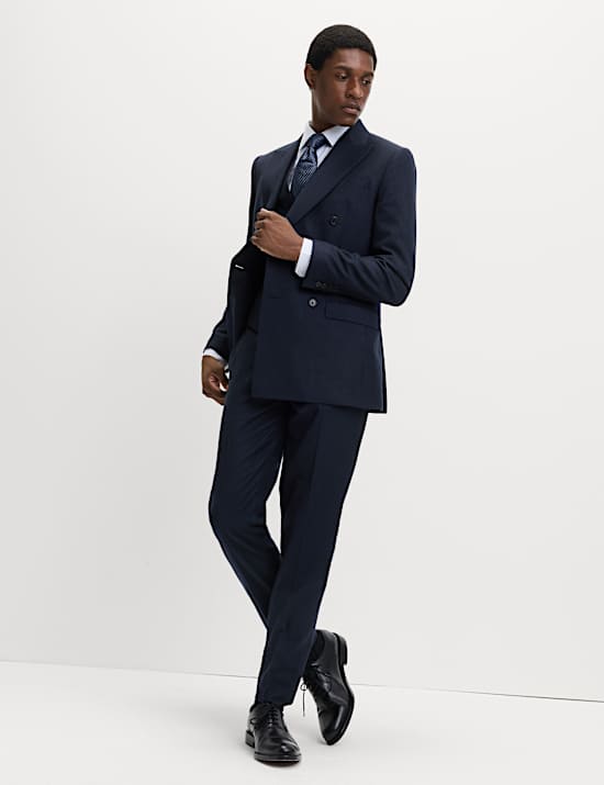 Slim Fit Pure Wool Checked Waistcoat