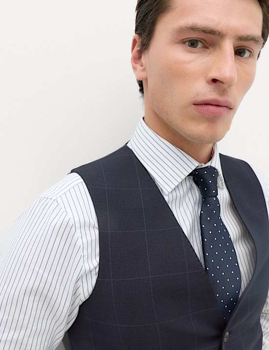 Pure Wool Prince of Wales Check Waistcoat