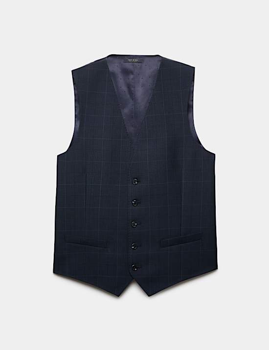Pure Wool Prince of Wales Check Waistcoat