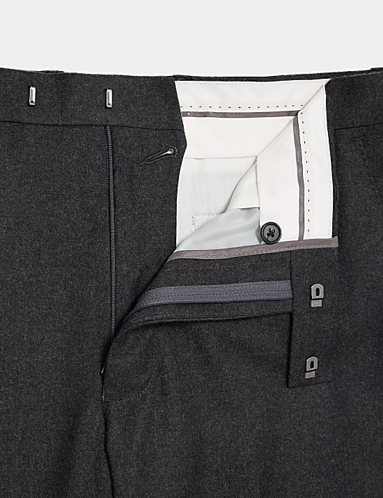 Celana Panjang Setelan Bertekstur Wol Murni Regular Fit