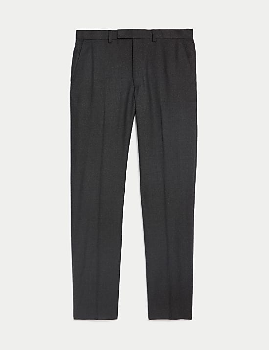 Celana Panjang Setelan Bertekstur Wol Murni Regular Fit