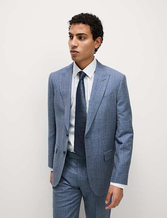 Regular Fit Wool Rich Linen Blend Suit Jacket