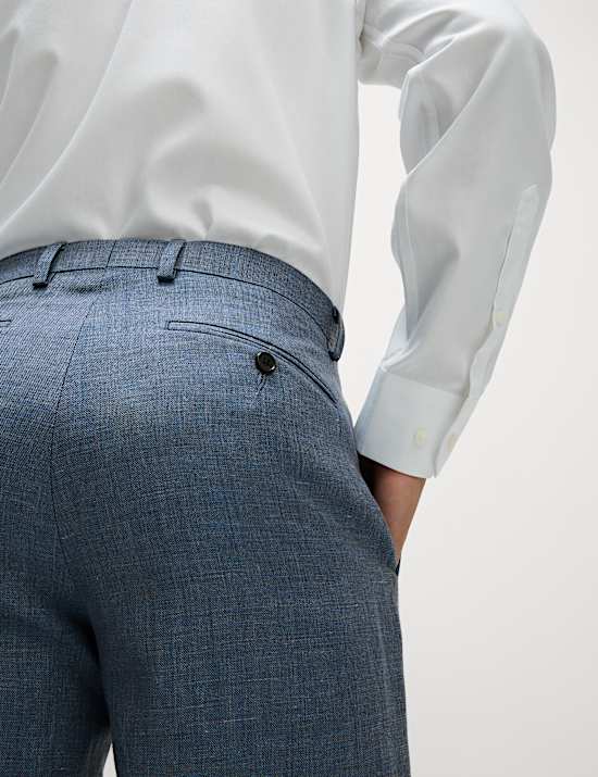 Regular Fit Wool Rich Linen Blend Suit Trouser