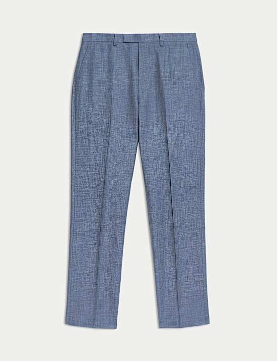 Regular Fit Wool Rich Linen Blend Suit Trouser