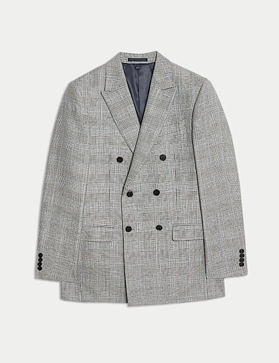 Slim Fit Wool Blend Check Suit Jacket