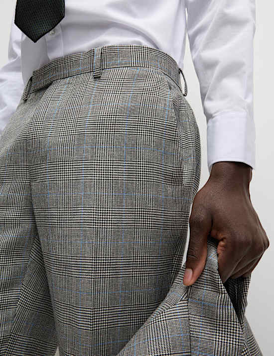 Slim Fit Wool Rich Check Suit Trousers