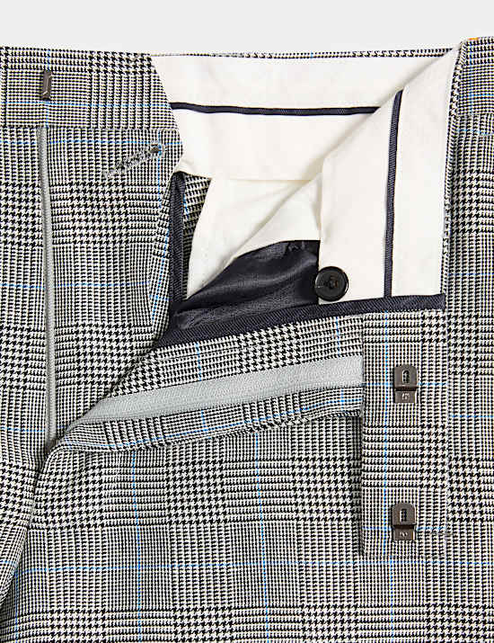Slim Fit Wool Rich Check Suit Trousers