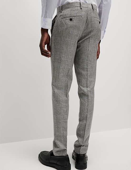 Slim Fit Wool Rich Check Suit Trousers