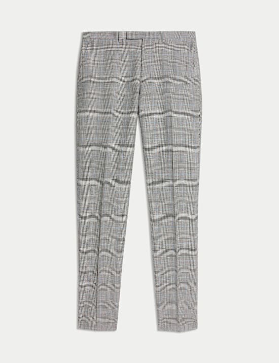 Slim Fit Wool Rich Check Suit Trousers