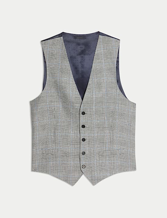 Slim Fit Wool Rich Check Waistcoat