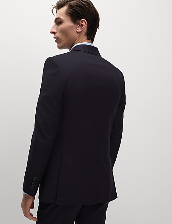 Slim Fit Pure Wool Herringbone Suit Jacket