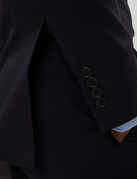 Slim Fit Pure Wool Herringbone Suit Jacket