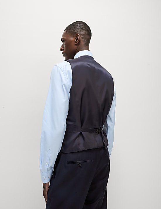 Regular Fit Pure Wool Textured Waistcoat