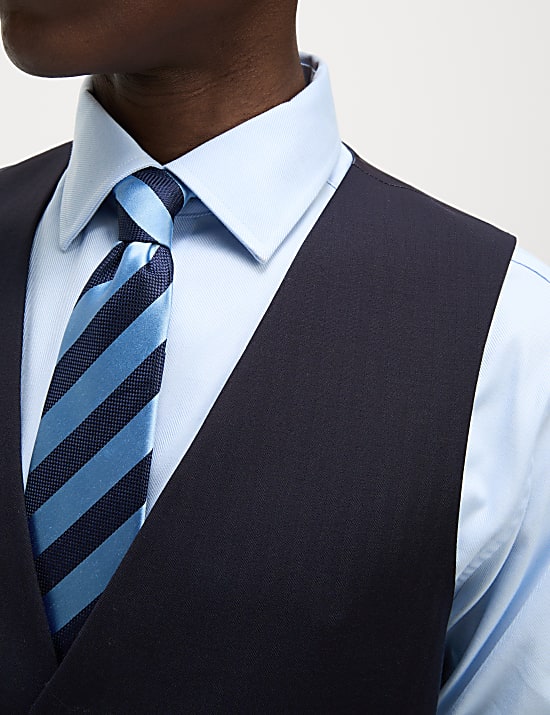 Regular Fit Pure Wool Textured Waistcoat