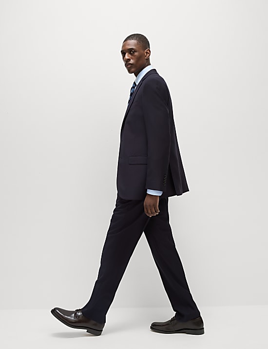 Regular Fit Herringbone Pure Wool Suit Jacket