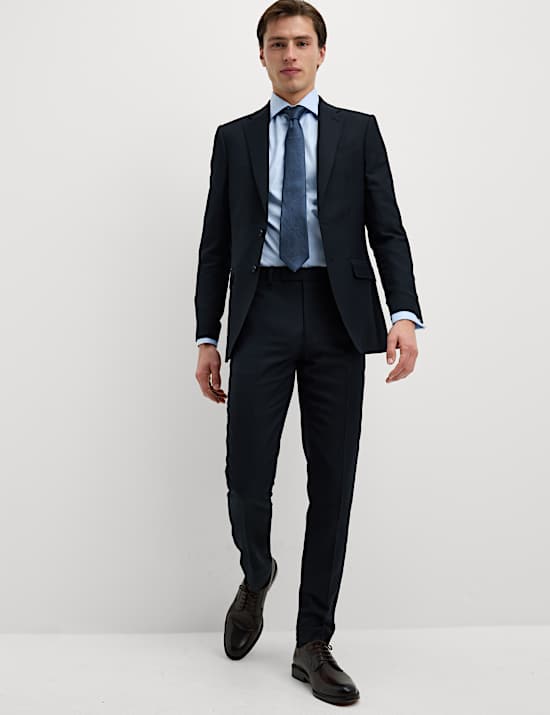 Slim Fit Pure Wool Suit Trousers