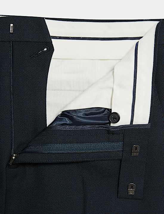 Slim Fit Pure Wool Suit Trousers