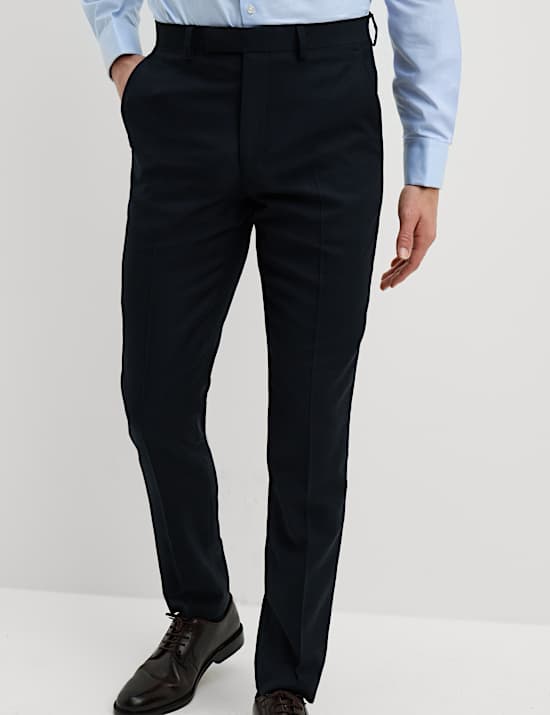 Slim Fit Pure Wool Suit Trousers