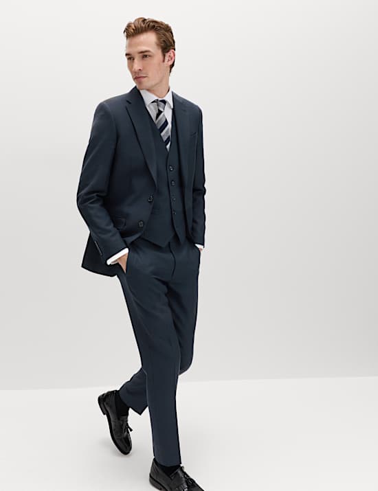 Slim Fit Pure Wool Suit Trousers