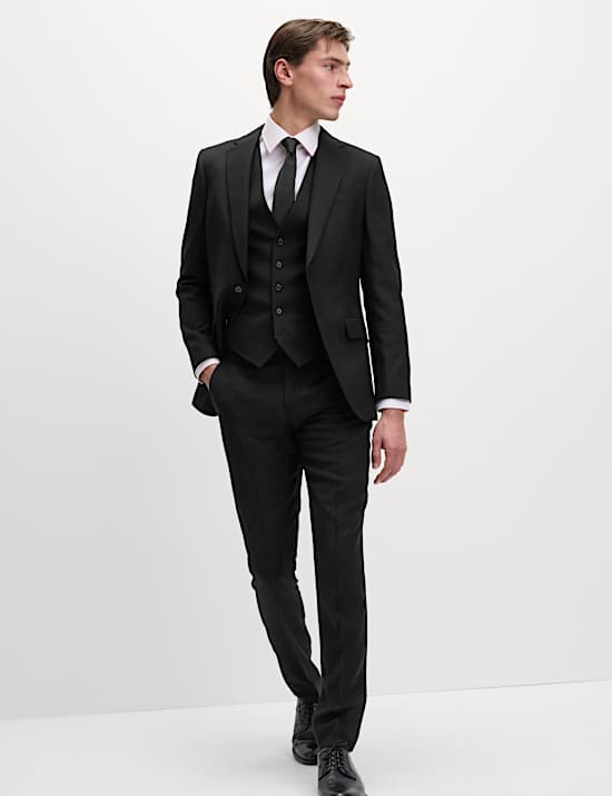 Slim Fit Pure Wool Suit Trousers
