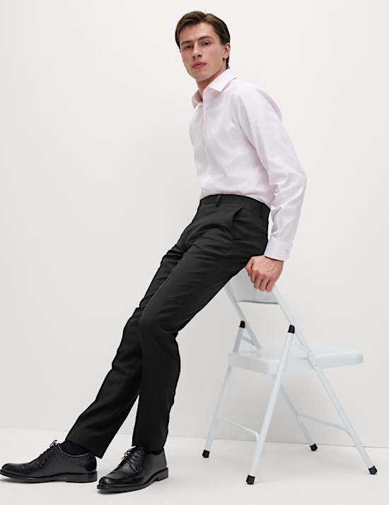 Slim Fit Pure Wool Suit Trousers