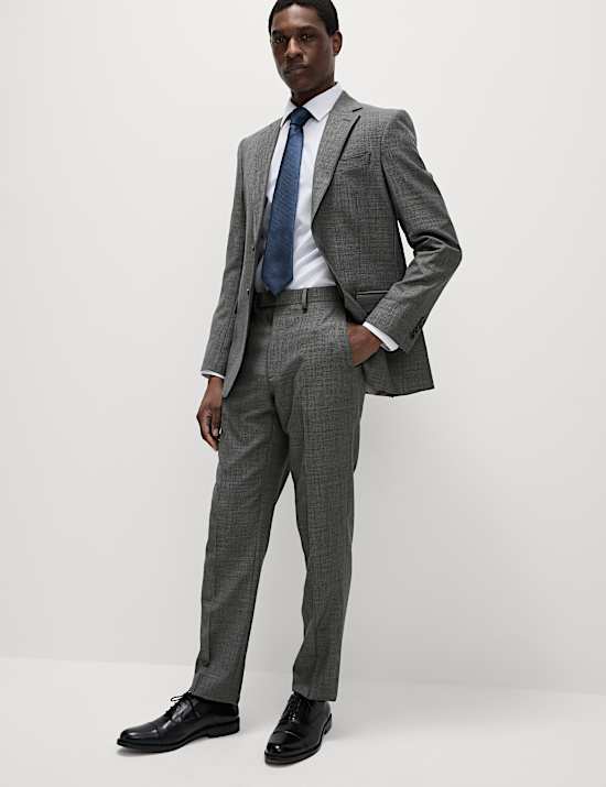 Regular Fit Pure Wool Suit Trousers