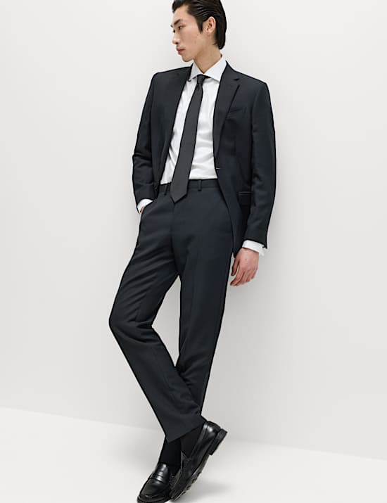 Regular Fit Premium Pure Wool Suit Trousers