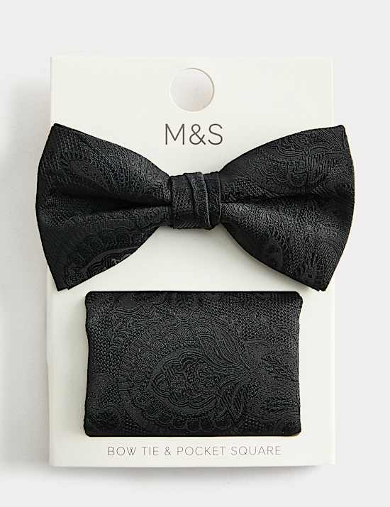 Paisley Bow Tie and Hank Set