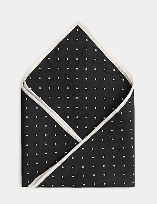Polka Dot Pure Silk Pocket Square
