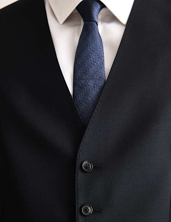 Tailored Fit Pure Wool Twill Waistcoat